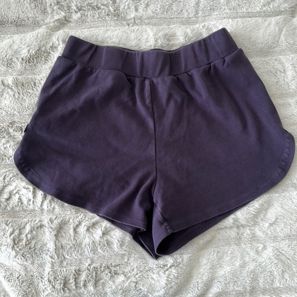 alphalete women's identity shorts purple
